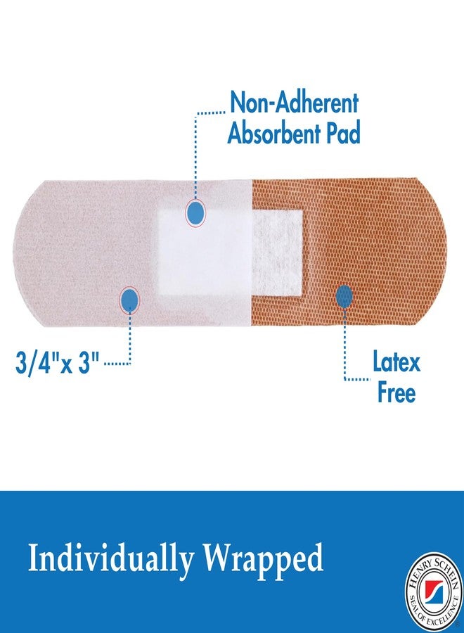 Henry Schein Adhesive Fabric Bandage Strips, 3/4" x 3", Sterile, Box of 100 - Image 2